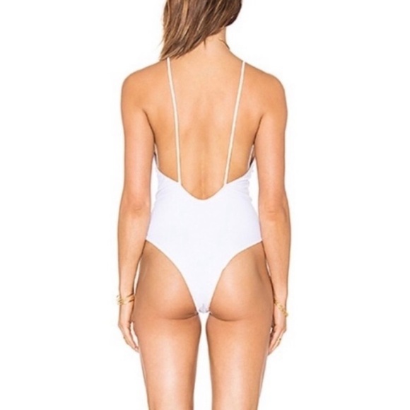 Lolli Bathing Suit White Ruffle Cheeky One piece Swimsuit Size Large NWT - Picture 7 of 11